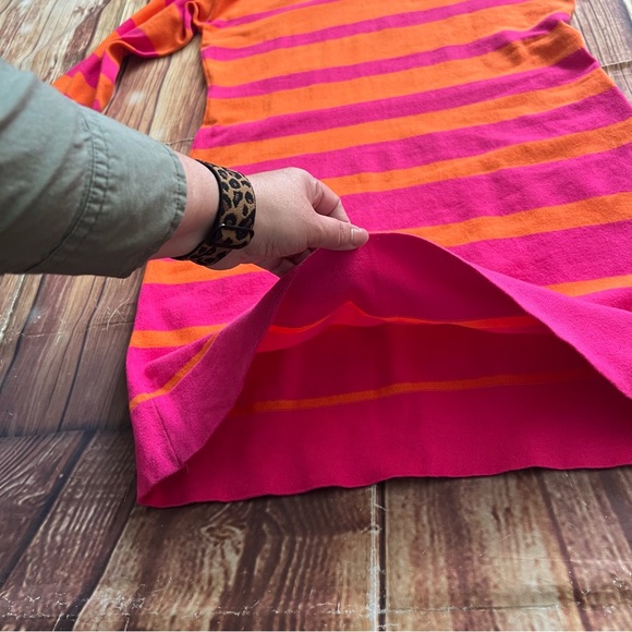 Calvin Klein Women’s Long Sleeve Striped Dress Orange and Pink Size Medium - Picture 7 of 9